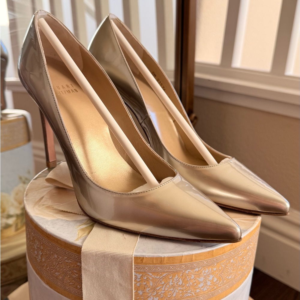 Stuart Weitzman Metallic Gold light Champagne Heels